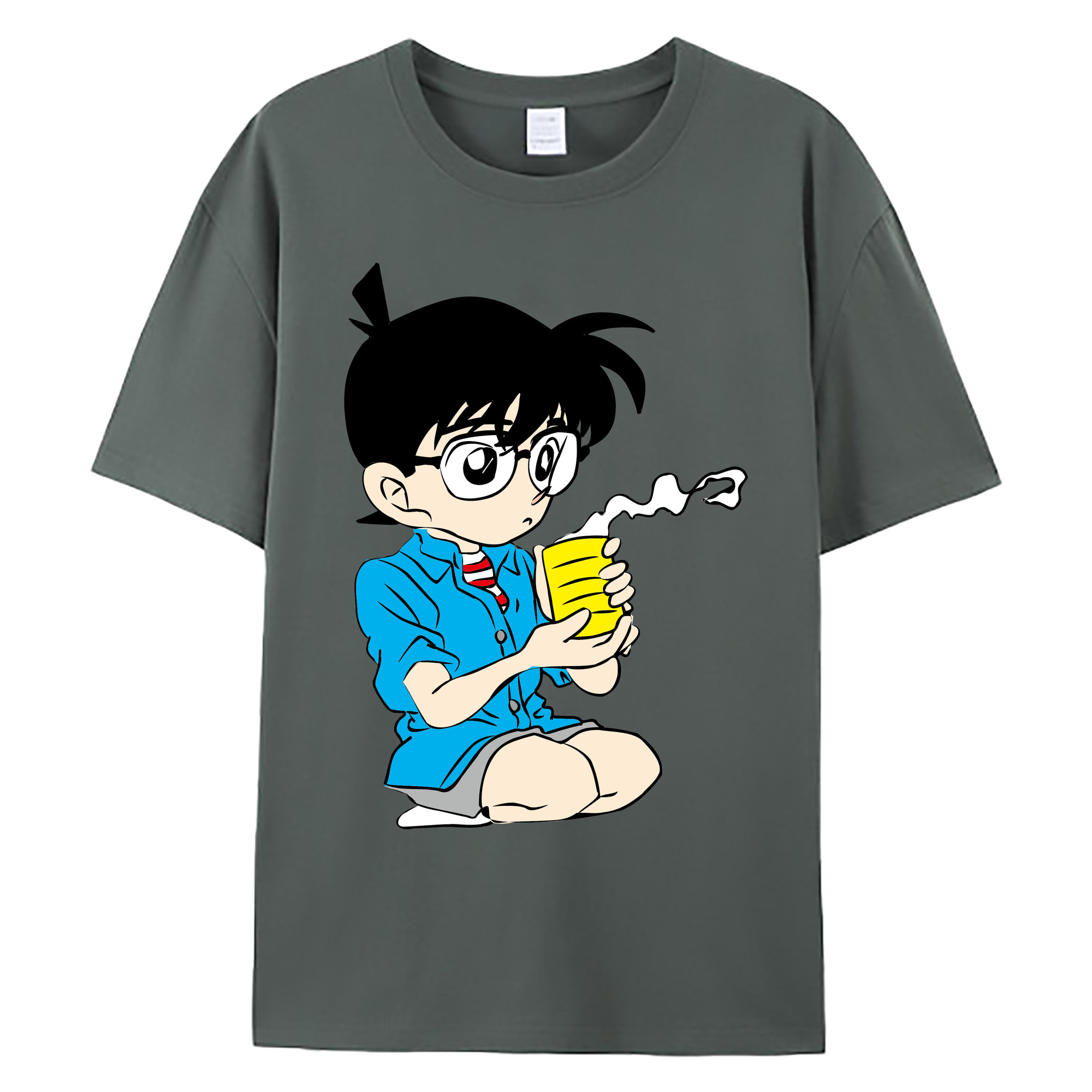 （画像用） 名探偵コナン 江戸川 コナン Detective Conan Conan Edogawa 綿100％ メンズ半袖Tシャツ｜肌触りやわらか＆通気性
